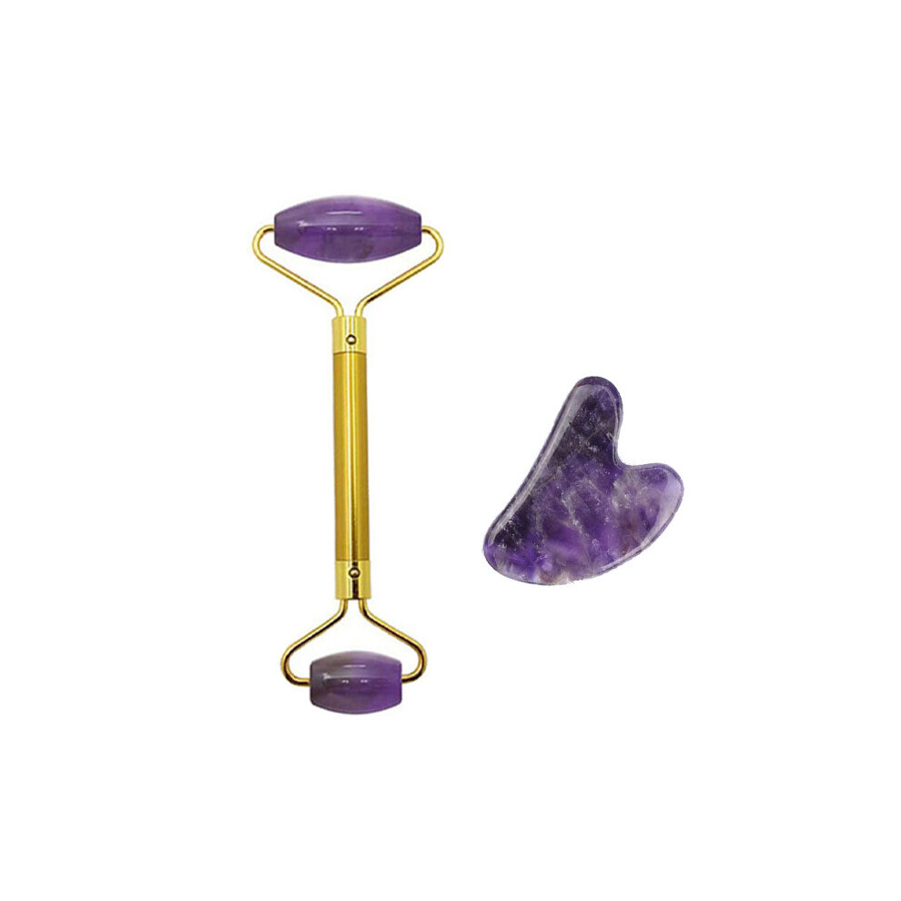 Dechoicelife (A-Set 05) Natural Jade Roller Face Massager Real Stone Gouache Scraper Board Facial Massager Jade Roller Guasha Massage Board And Roller