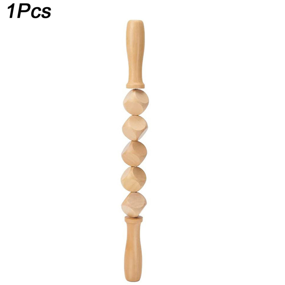 Dechoicelife Yellow (A-) Wood Therapy Kit Massage Tools Maderoterapia Kit Wood Massager Roller Wood Gua Sha Roller Manual Wooden Fascia Massage Tools