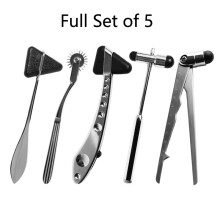 (a-5PCS Full Set) Medical Taylor Wartenburg Pinwheel Deluxe Medical Babinski Neurological Percussor Diagnostic Reflexes Hammer for Reflex Massage