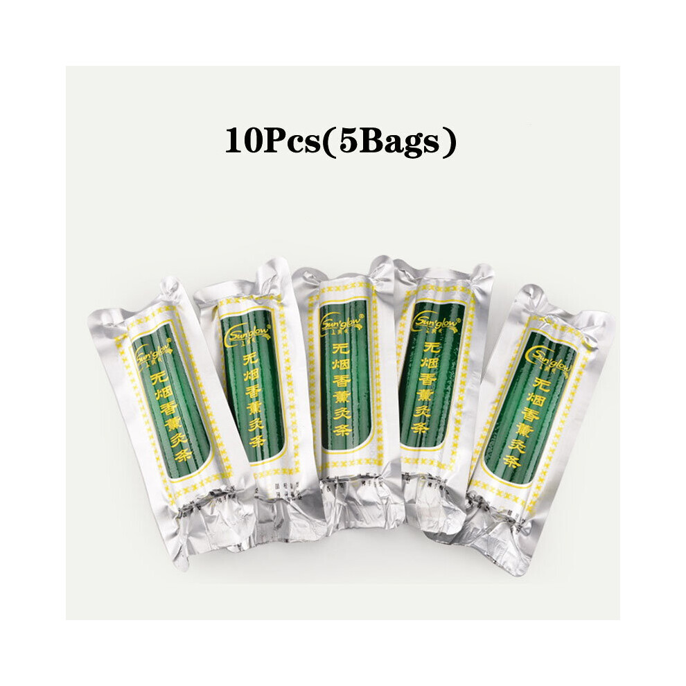 Dechoicelife (A-10Pcs) Smokeless Mugwort Rolls Sealed Package Moxibustion Stick Chinese Medicines Moxa Therapy Acupuntura Massage Health Care 18*130Mm
