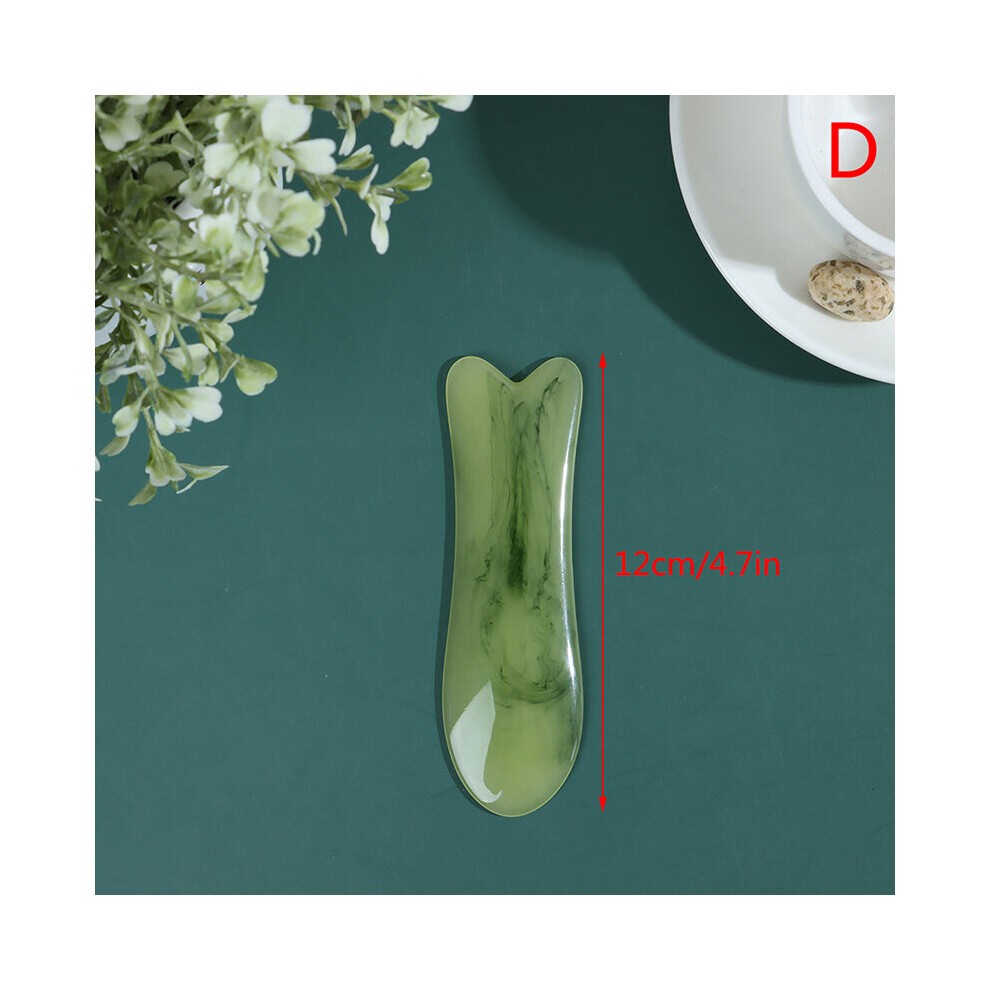 Dechoicelife Green (A-D) Natural Jade Guasha Scrapping Plate Gua Sha Massager Face Meridian Scrapping Plate Piece Massage Tools Arm Massage Tool