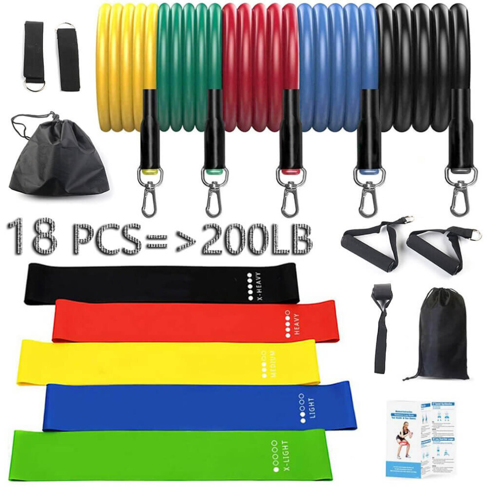 Photos - TRX & CrossFit  11Pcs Latex Resistance Band Crossfit Training Exercise Massage muscles Yoga Pull Rope Rubber Expander Elastic(a-18 Pcs Set)