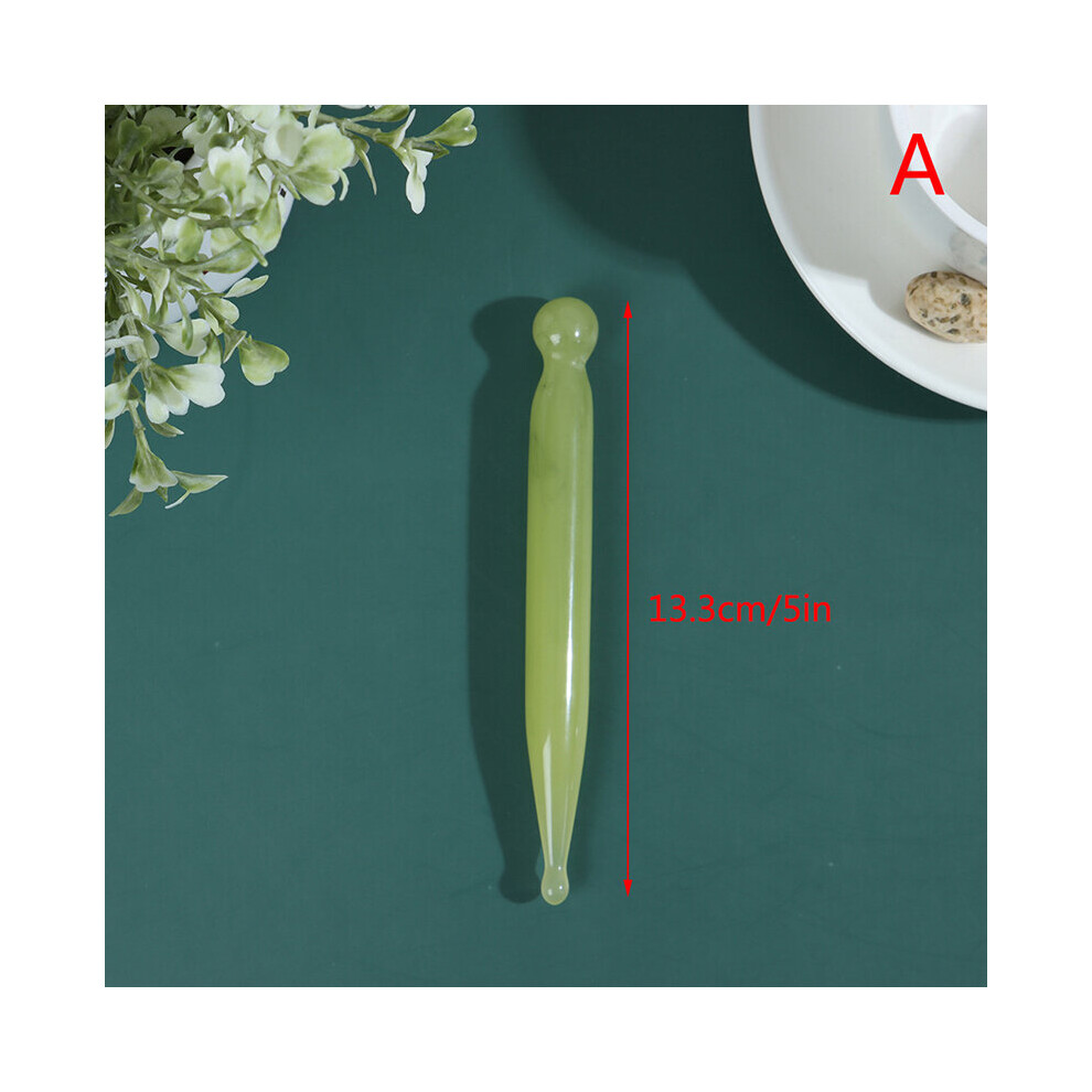 Dechoicelife Green (A-A) Natural Jade Guasha Scrapping Plate Gua Sha Massager Face Meridian Scrapping Plate Piece Massage Tools Arm Massage Tool