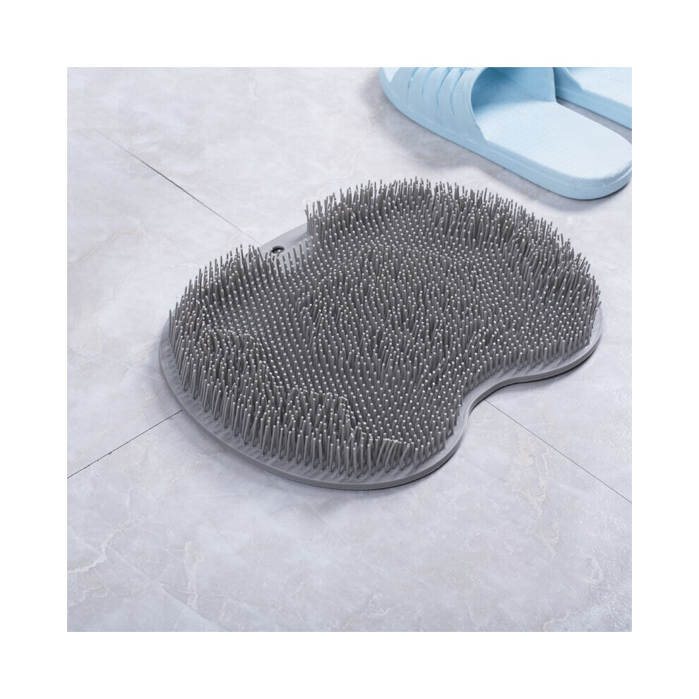 (a-Grey) Shower Foot Scrubber Massager Cleaner Spa Exfoliating Washer Feet Clean Cushion Pad Bathroom Bath Foot Brush Remove Dead Skin