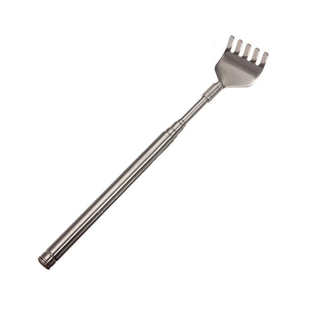 Dechoicelife 1Pcs Stainless Steel Telescopic Portable Pen Clip Telescopic Back Scratcher Itch Scratch Tool