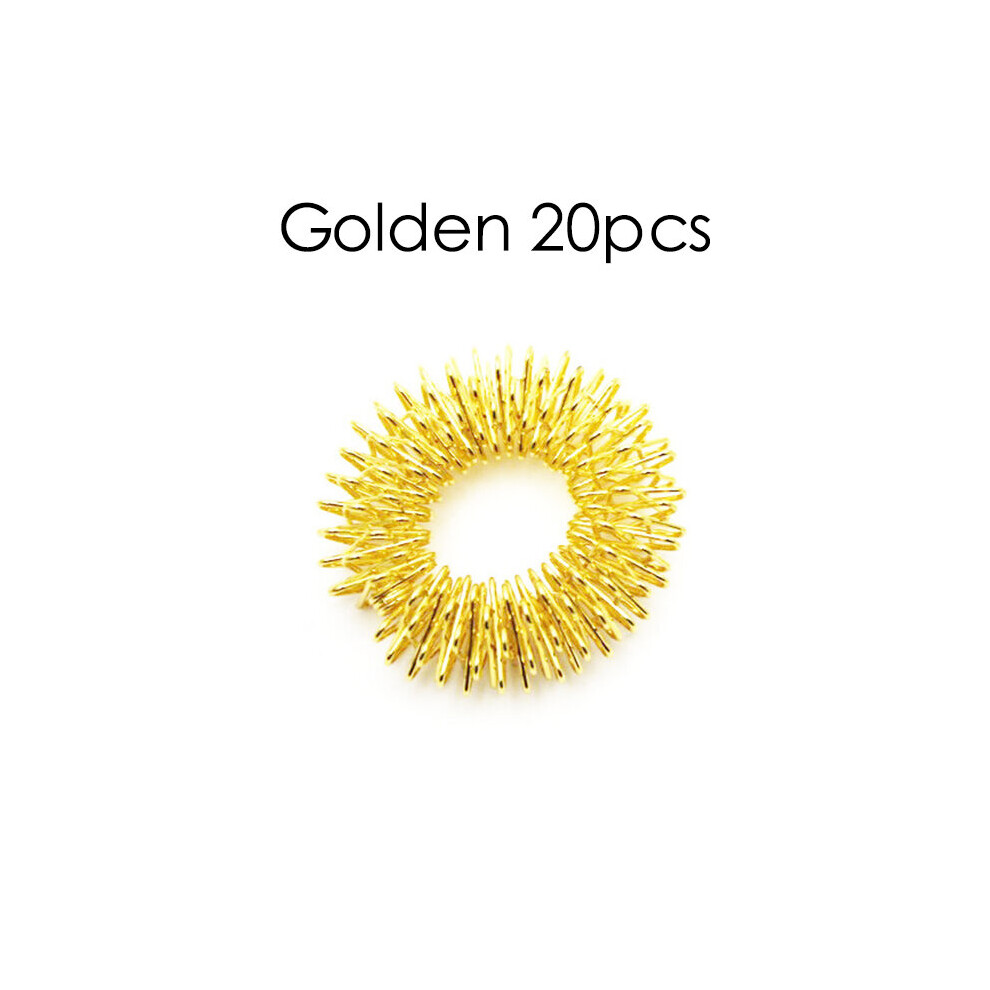 Dechoicelife Golden (A- 20Pcs) 20Pcs Spiky Sensory Finger Massage Ring Relax Finger Massager Decompression Multicolor Relieve Stress Spring Massage Rings
