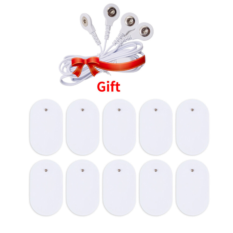 Dechoicelife 10Pcs Tens Electrode Pads Conductive Cable For Tens Unit Body Massager Therapy Machine Pulse Muscle Stimulator Electro Sticker
