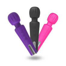 (a-mini random color) Wand Massager with 20 Vibration Modes & 8 Vibration Intensities Portable Handheld Rechargeable Massagers Cordless