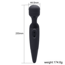 (a-009 black) Wand Massager with 20 Vibration Modes & 8 Vibration Intensities Portable Handheld Rechargeable Massagers Cordless