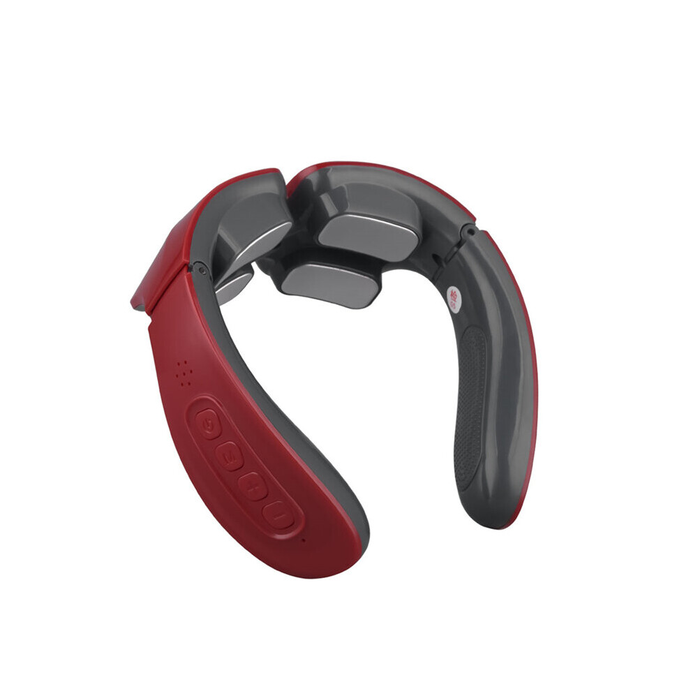 Dechoicelife Red (A-) Smart Electric Neck And Shoulder Back Pulse Massager Tens Cervical Vertebra Relax Pain Relief Kneading Massage Electrode Pads 53