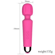 (a-PINK) Wand Massager with 20 Vibration Modes & 8 Vibration Intensities Portable Handheld Rechargeable Massagers Cordless