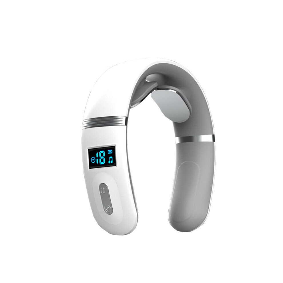 Dechoicelife White (A- Bluetooth) Intelligent Cervical Vertebra Massage Instrument Customized Mijia App Remote Control Household Shoulder Neck Pulse Electric Gift