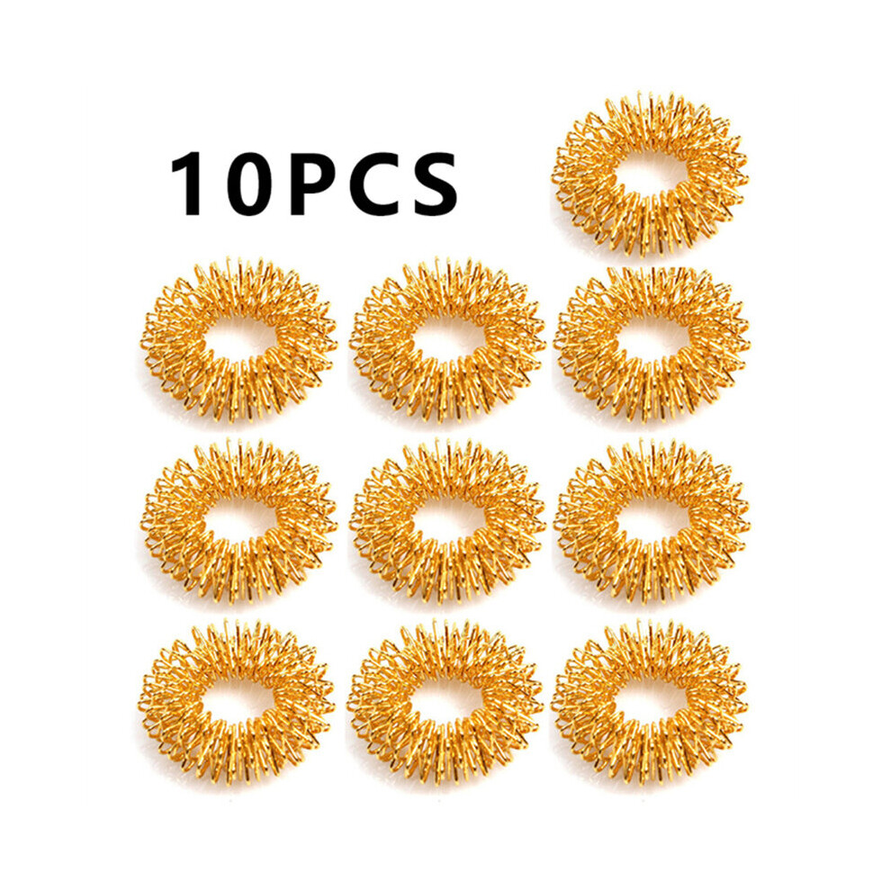 Dechoicelife (A-As Pic) 10Pcs/Lot Finger Massage Sujok Ring Acupuncture Ring Health Care Body Massage Chinese Medicine Color Gold