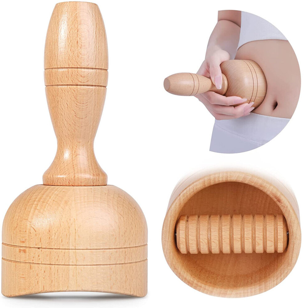 Dechoicelife (A-Style B) Wooden Handheld Massage Cup Wooden Swedish Cup Anti-Cellulite Lymphatic Drainage Massage Tool For Body Muscle Tension Relief