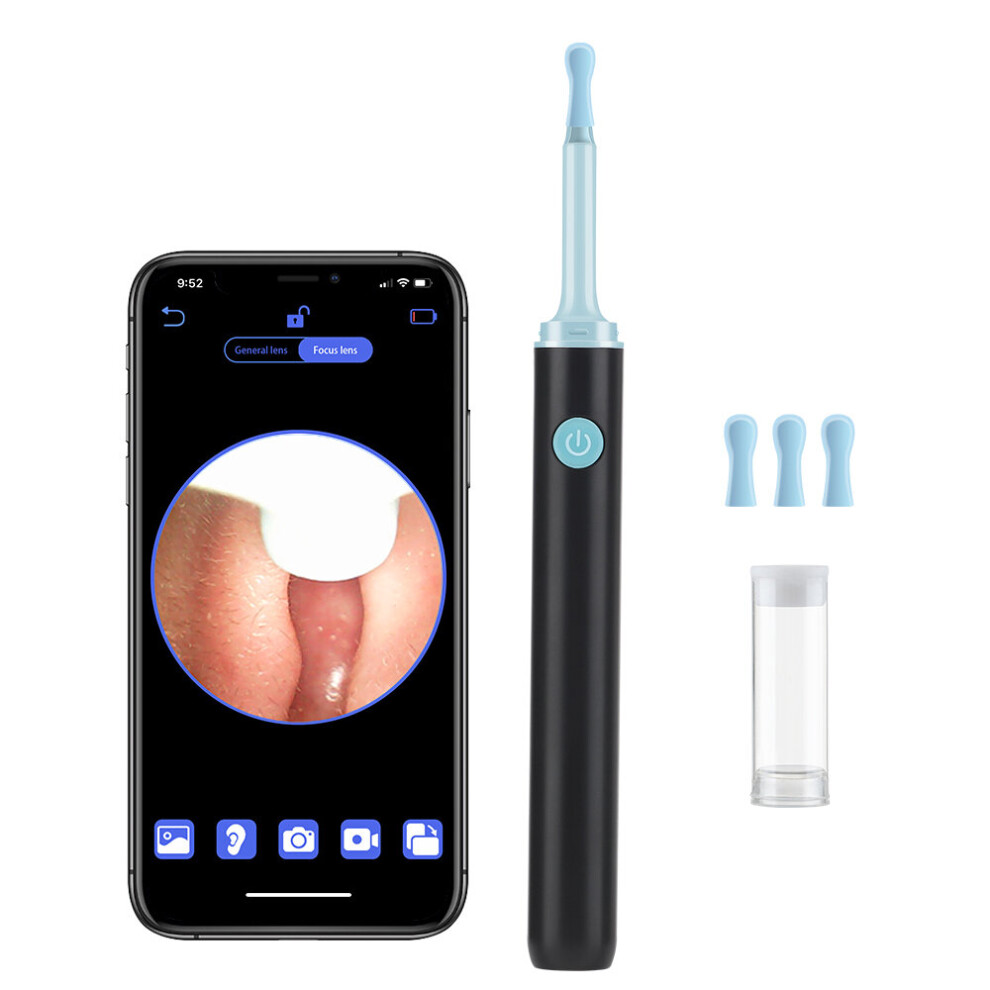 Dechoicelife (A-Natural Black) 3.9Mm Wifi Ear Cleaner Wax Removal Tool Ear Cleaning Camera Otoscope Ear Pick Wireless Led Light Oral Inspection For Android Ios