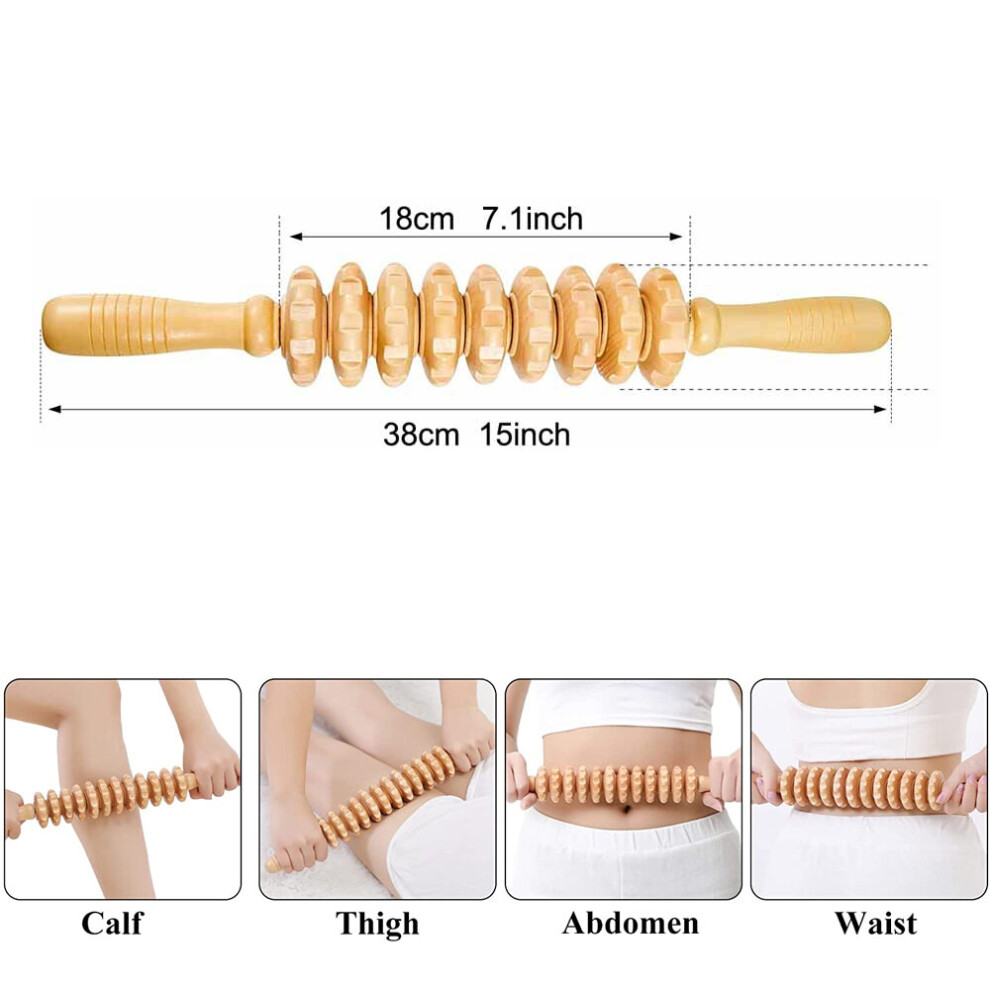 Dechoicelife (A-3) Wooden Lymphatic Drainage Wood Therapy Massage Tools Maderoterapia Colombiana Anti Cellulite,Roller Lymphatic Drainage