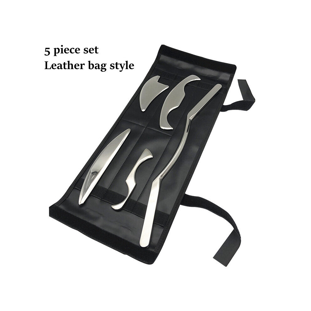 Dechoicelife (A-Violet) 5Pcs/Set Stainless Steel Guasha Massage Fascia Knife Neck And Leg Whole Body Rehabilitation Physiotherapy Sports Gym Tools