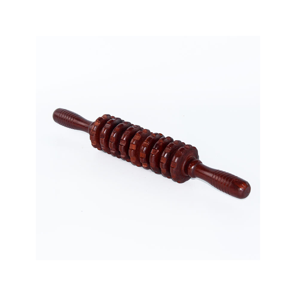Dechoicelife (A-1) Wooden Yoga Massage Roller Bar Waist Cervical Spine Back Shoulder Legs Wooden Meridian Fitness Massager Handheld Home