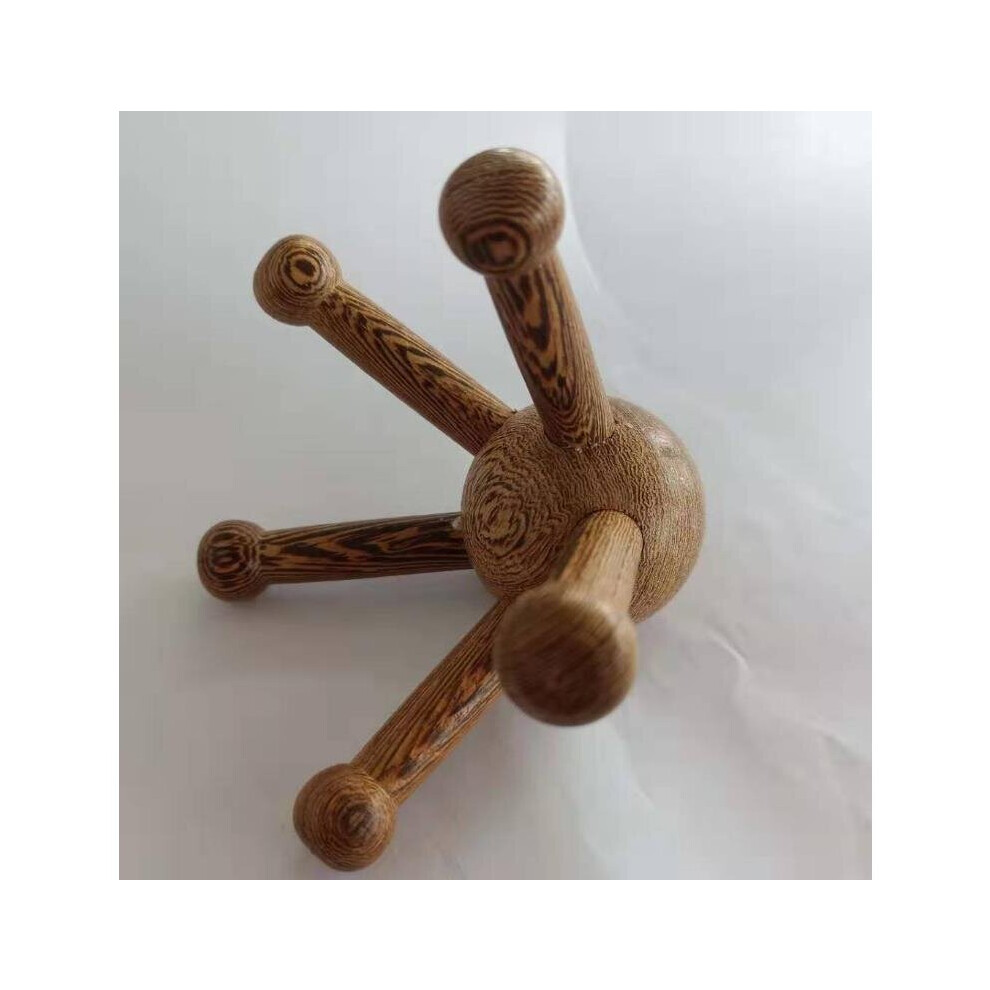 Dechoicelife (A-7) Wooden Yoga Massage Roller Bar Waist Cervical Spine Back Shoulder Legs Wooden Meridian Fitness Massager Handheld Home