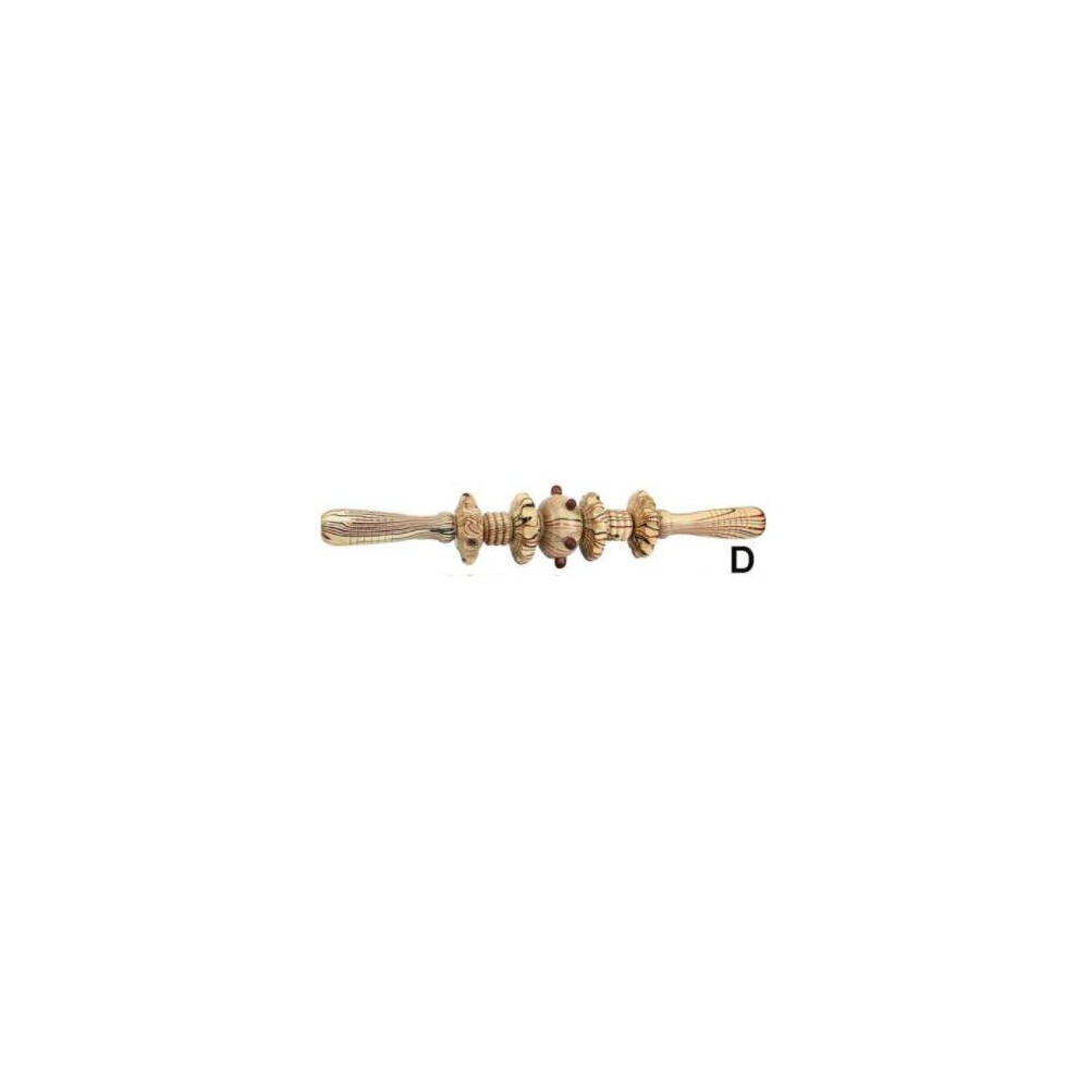 Dechoicelife (A-3) Wooden Yoga Massage Roller Bar Waist Cervical Spine Back Shoulder Legs Wooden Meridian Fitness Massager Handheld Home