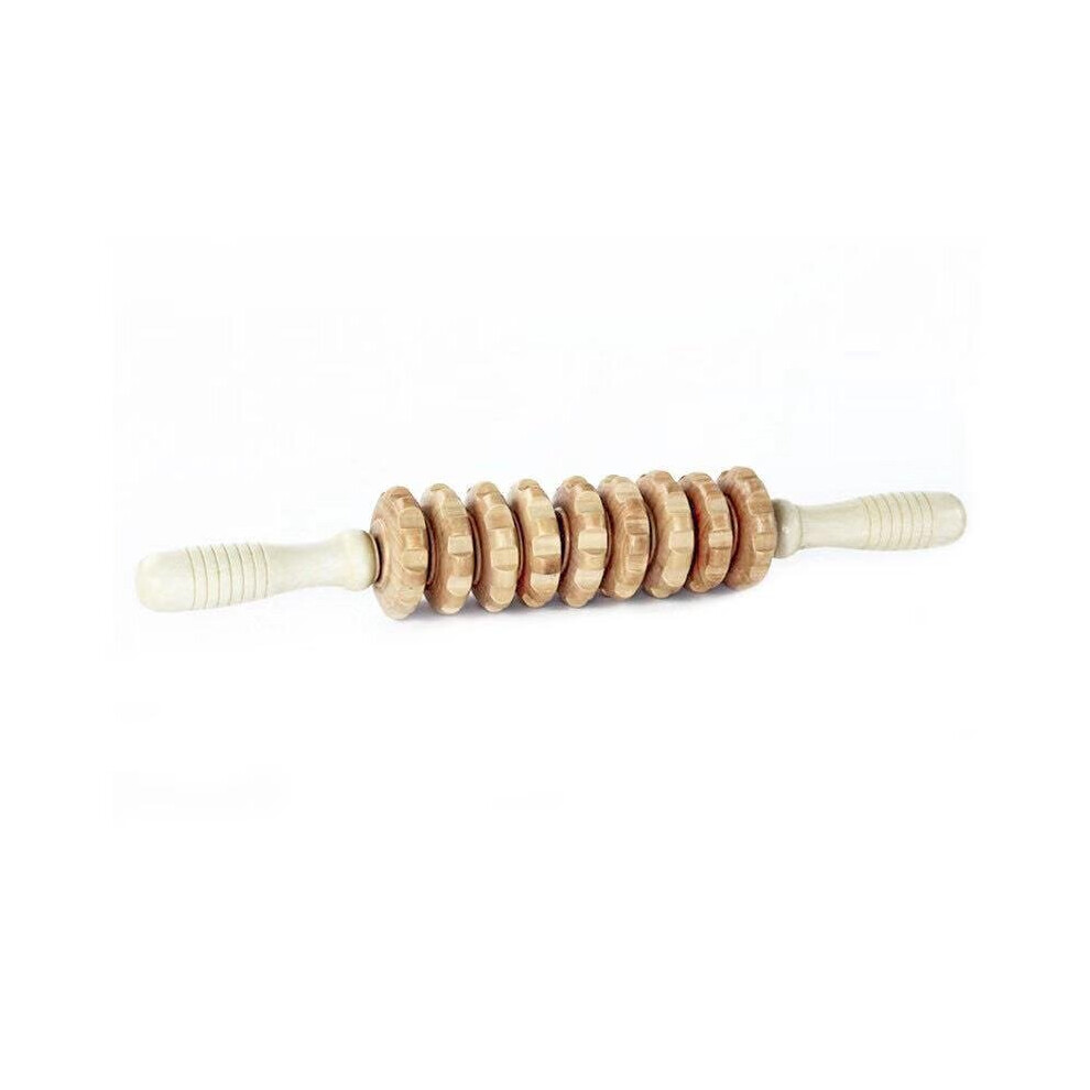 Dechoicelife (A-6) Wooden Yoga Massage Roller Bar Waist Cervical Spine Back Shoulder Legs Wooden Meridian Fitness Massager Handheld Home