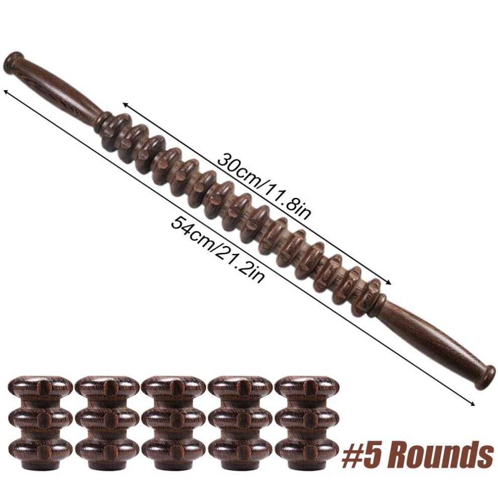 Dechoicelife (A-5 Rounds) Muscle Roller, Wood Muscle Roller Stick With Trigger Points, Body Muscle Massager Roller For Back Leg, Relieve Muscle Soreness