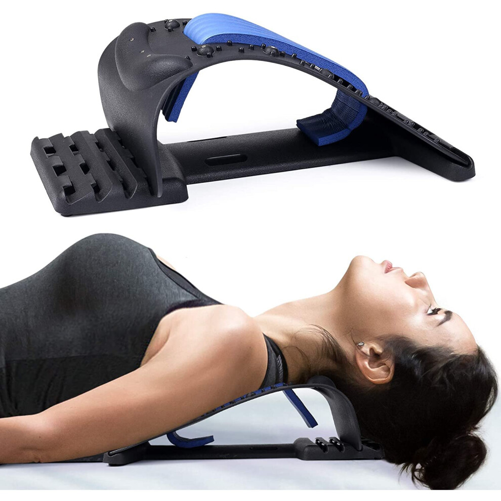 Dechoicelife (A-Blue) Adjustable Neck Stretcher Massager Cervical Spine Alignment Device For Neck Pain Relief, Upper Back And Shoulder Relaxer