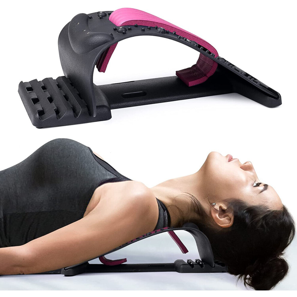Dechoicelife (A-Pink) Adjustable Neck Stretcher Massager Cervical Spine Alignment Device For Neck Pain Relief, Upper Back And Shoulder Relaxer
