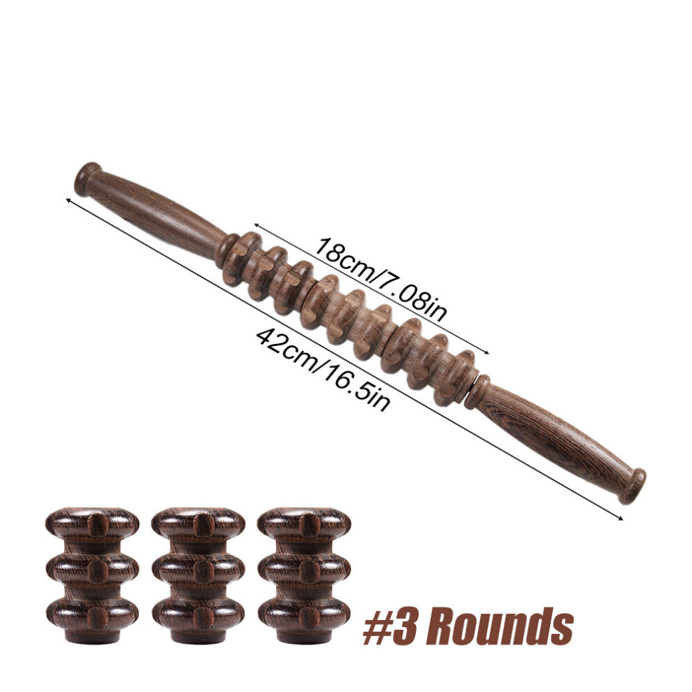 Dechoicelife (A-3 Rounds) Muscle Roller, Wood Muscle Roller Stick With Trigger Points, Body Muscle Massager Roller For Back Leg, Relieve Muscle Soreness