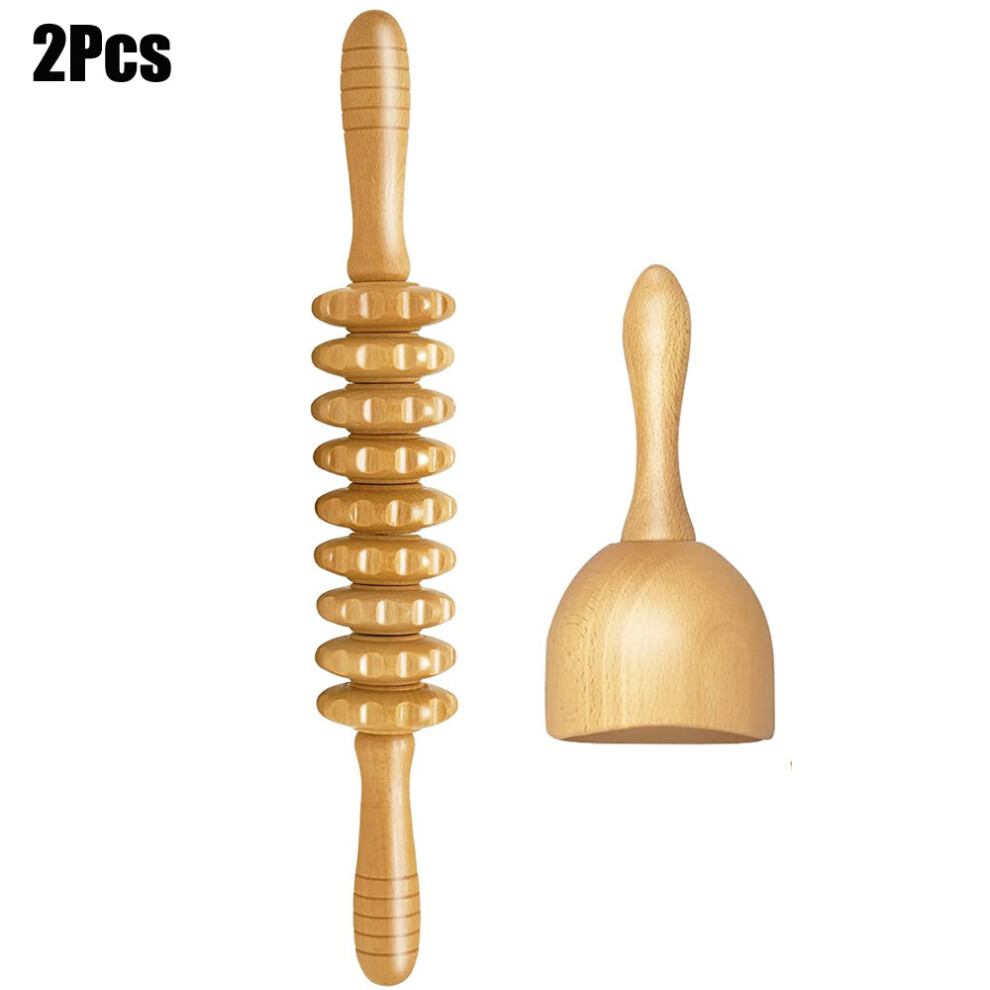 Dechoicelife Green (A-) Wood Therapy Massage Tools Lymphatic Drainage Massager Body Sculpting Tools For Maderoterapia Colombiana,Anti-Cellulite