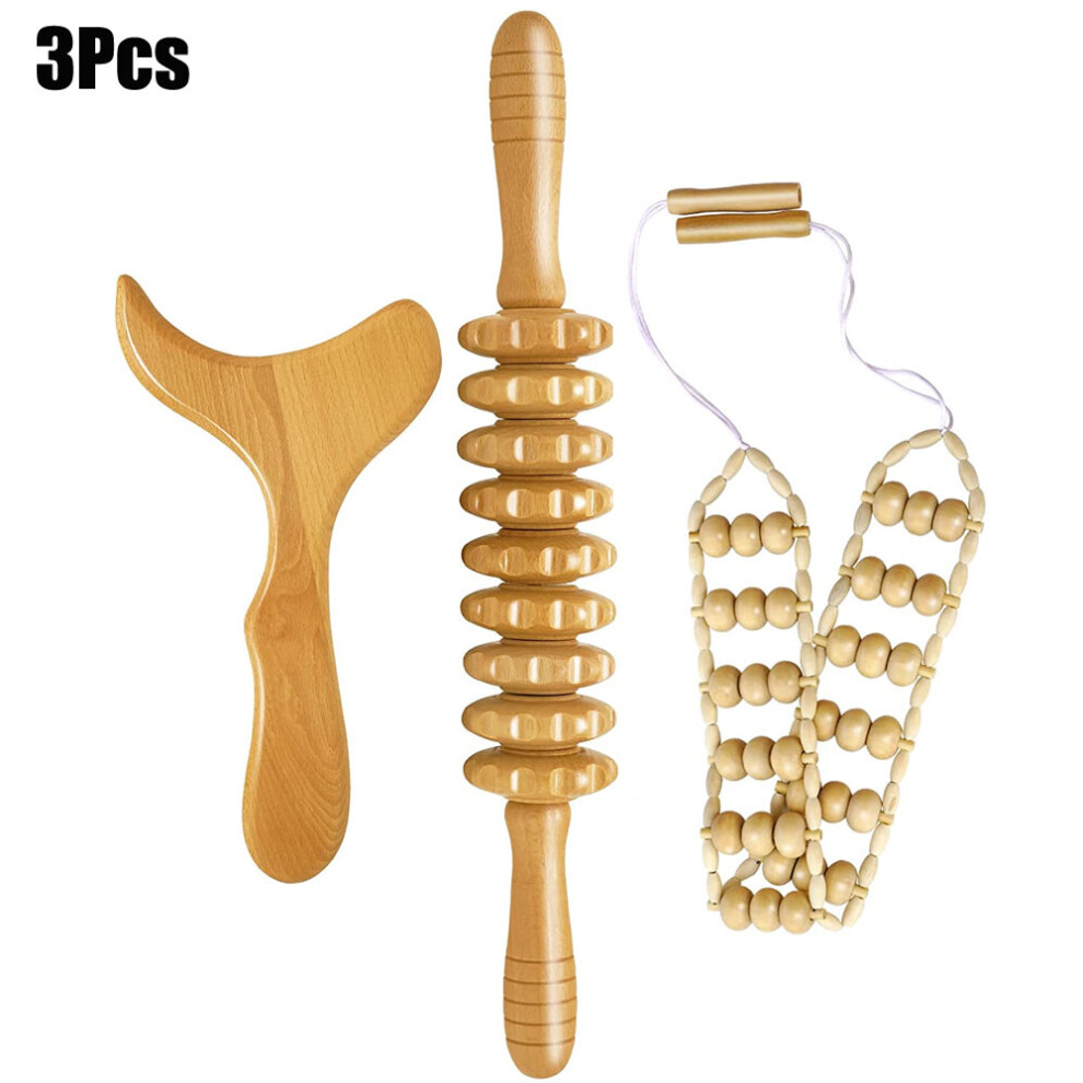 Dechoicelife Gold (A-) Wood Therapy Massage Tools Lymphatic Drainage Massager Body Sculpting Tools For Maderoterapia Colombiana,Anti-Cellulite