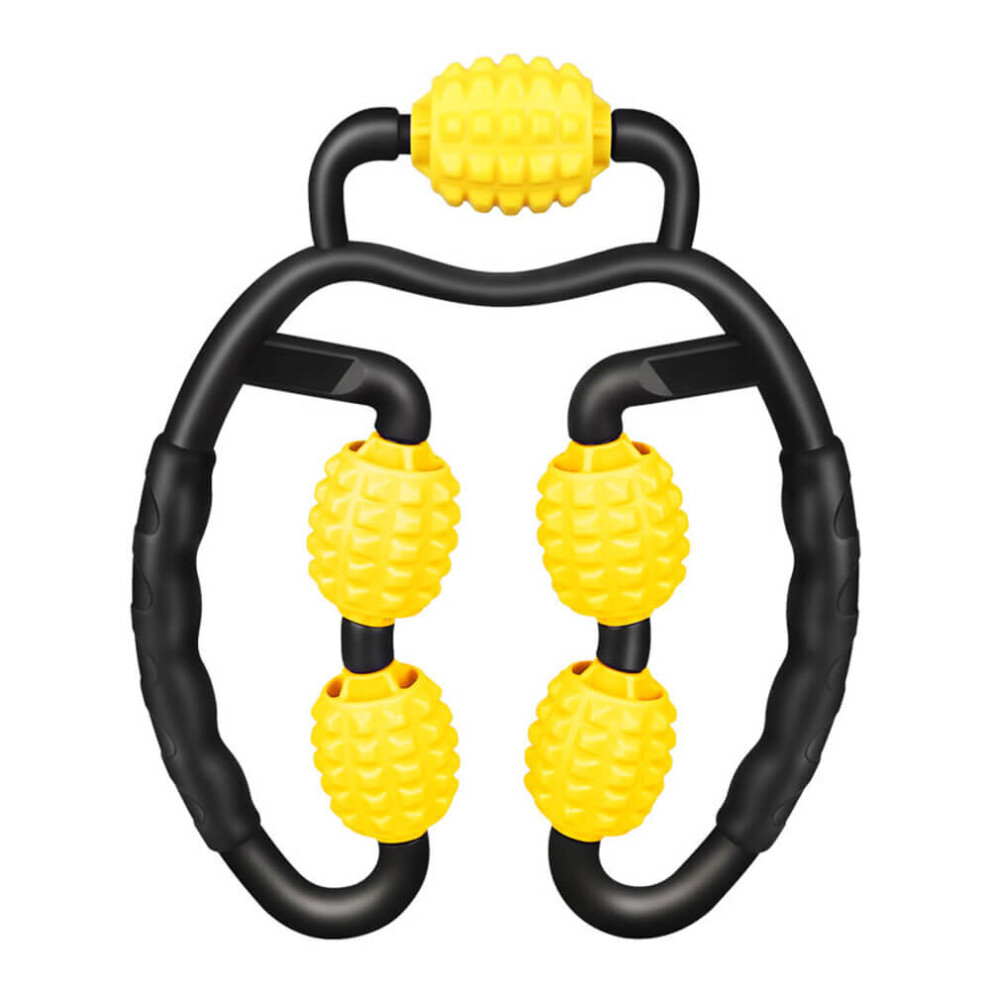 Dechoicelife Yellow (A-) Muscle Roller U Shape Trigger Point Massage Muscle Tissue Relieve Fitness Soreness Relaxation Calves Leg Arm Elbow Massager Tool