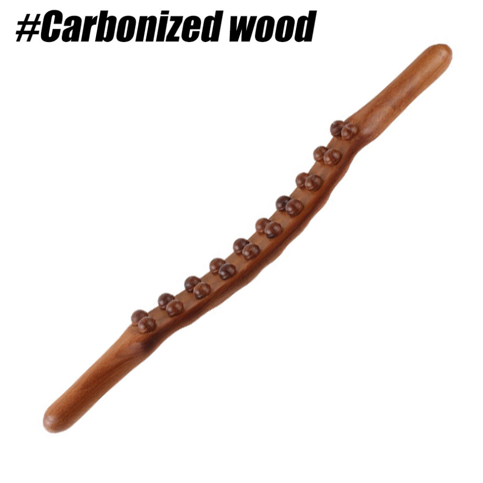 Dechoicelife (A-Carbonized Wood) Tcare Wood Therapy Massage Tools Wood Massage Tools Massage Roller Wooden Gua Sha Lymphatic Drainage Massager For Body Shaping