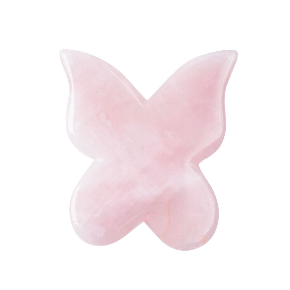 Dechoicelife (A-Rose Quartz) Jade Stone Gua Sha Facial Tool Face And Body Massager Butterfly Shape Gua Sha For Reducing Wrinkles Puffiness Promotes Younger