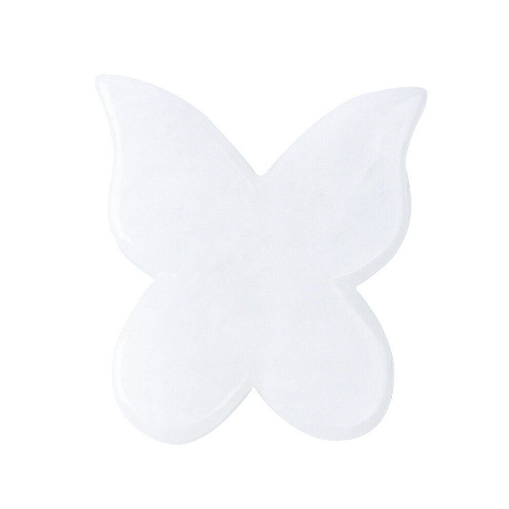 Dechoicelife White (A- Jade) Jade Stone Gua Sha Facial Tool Face And Body Massager Butterfly Shape Gua Sha For Reducing Wrinkles Puffiness Promotes Younger