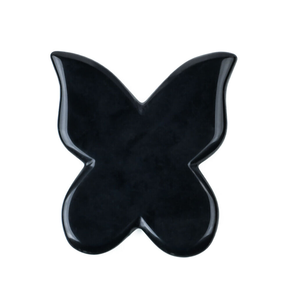 Dechoicelife (A-Obsidian) Jade Stone Gua Sha Facial Tool Face And Body Massager Butterfly Shape Gua Sha For Reducing Wrinkles Puffiness Promotes Younger