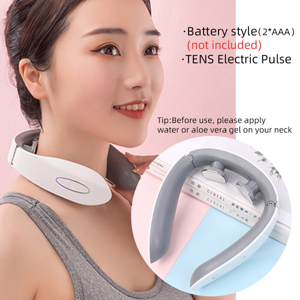 Dechoicelife Electric Tens Pulse Neck Massager Neck Back Cervical Spine Pain Relief Knocking Acupuncture Massage Machine Guasha Cupping Tuina