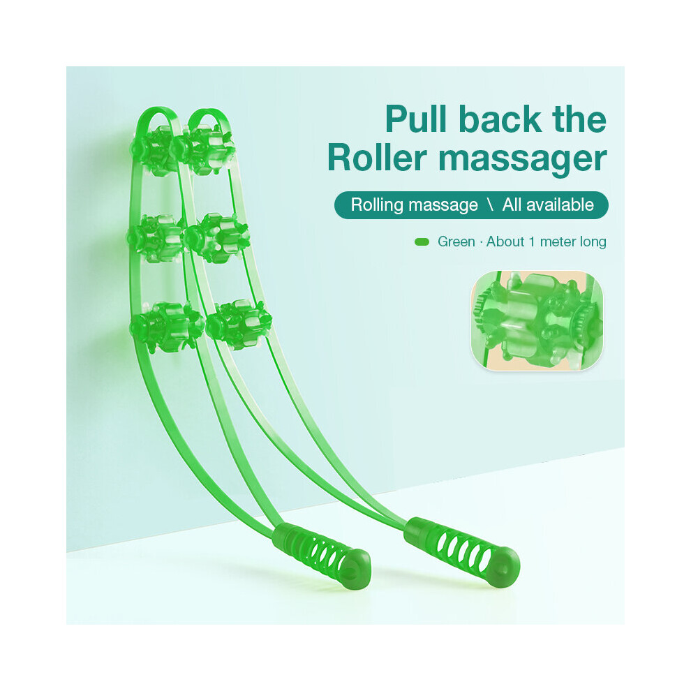 Dechoicelife (A-Green) Back Shoulder Neck Muscle Massager, Meridian Massage Tool, Cellulite Foot Body Massager, Fitness Physiotherapy Massage Roller