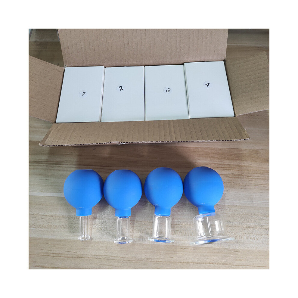 Dechoicelife Pink (A-A Set) 4Pcs/Set Vacuum Cupping Cups Pvc Head Glass Suction Body Massage Family Meridian Acupuncture Chinese Medical Therapy Jar