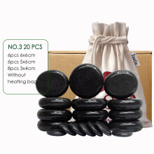 (a-NO.3 No heater) Tontin 20pcs/set Hot Stone Massage Set Heater Box Relieve Stress Back Pain Health Care Lava Basalt round massage tool Stones