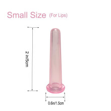 (a-silicone-P(Lips)) 4Pcs/Set Pink Vacuum Cupping Cups PVC Head Glass Suction Body Massage Family Meridian Acupuncture Chinese Medical Therapy Jar