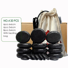 (a-NO.4 With heater) Tontin 20pcs/set Hot Stone Massage Set Heater Box Relieve Stress Back Pain Health Care Lava Basalt round massage tool Stones