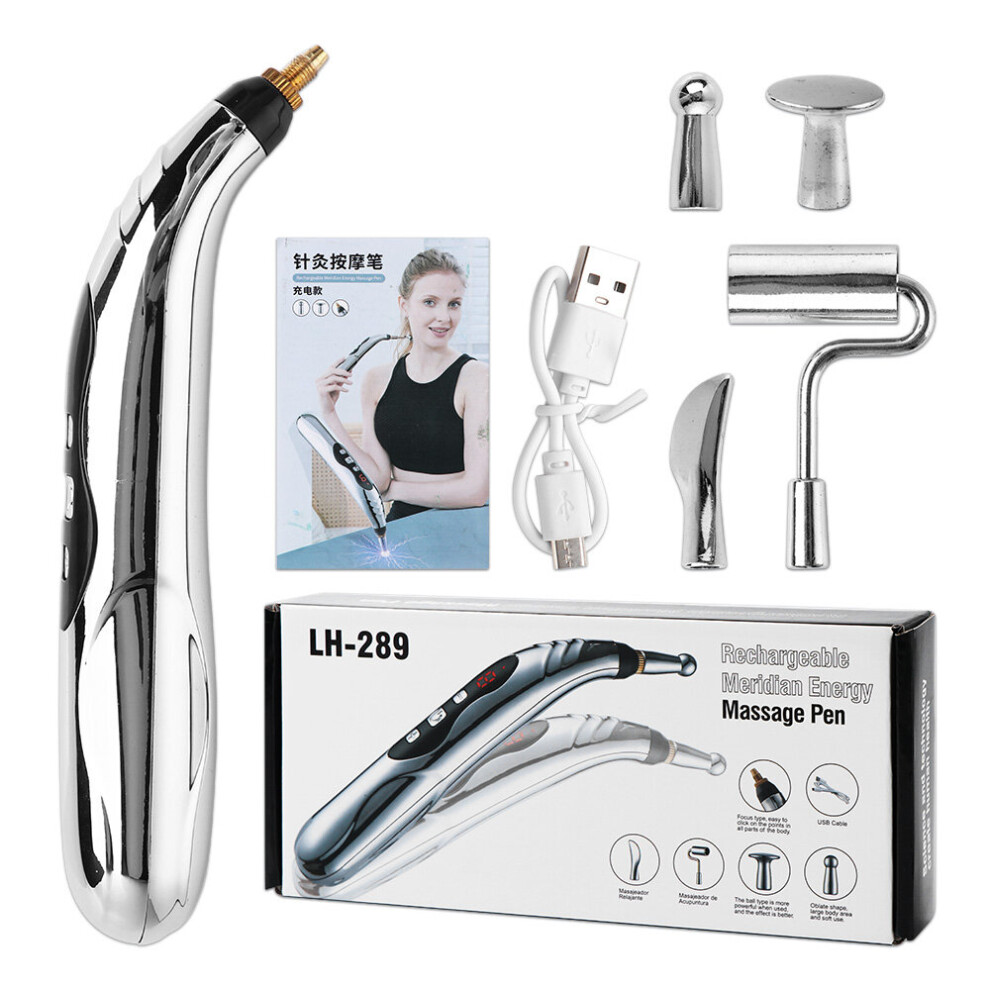 Dechoicelife (A-5Head With Box) Electronic Electric Meridians Laser Therapy Heal Massage Pen Acupuncture Pen Point Massager Meridian Energy Pen Pain Relief Tool