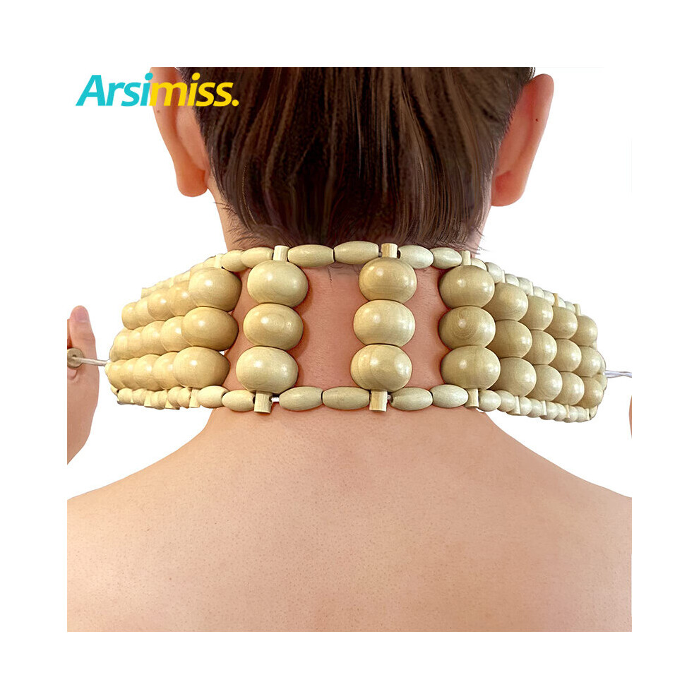 Dechoicelife Wood Back Massager Roller Rope Wooden Therapy Lymphatic Anti Cellulite Muscle Recovery Massage Tool For Body Back Pain Relief