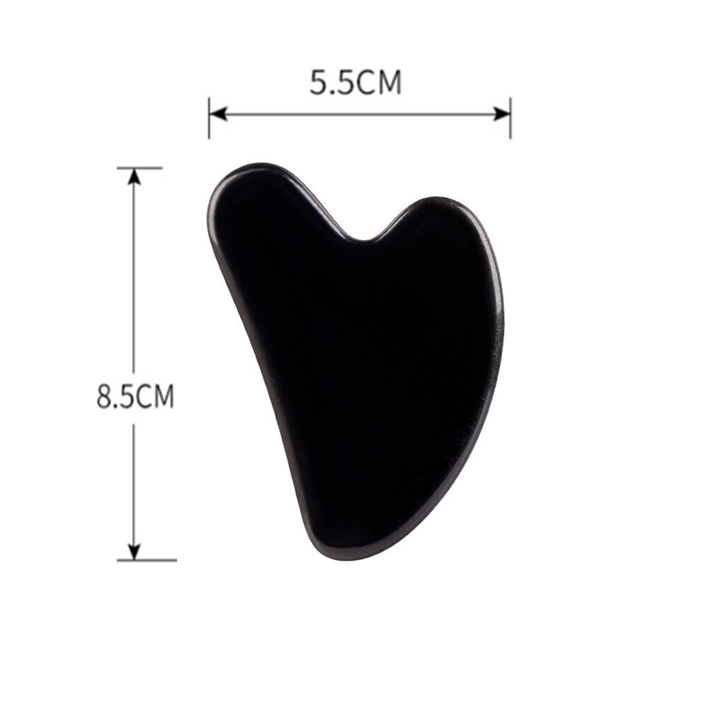 Dechoicelife Black (A- Gua Sha) Natural Jade Face Massager Gua Sha Scraper Board Facial Guasha Meridian Muscle Relaxation Skin Lifting Face Thin Gouache Scraper