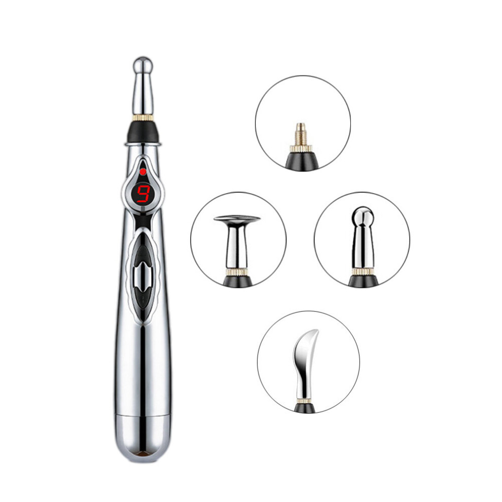 Dechoicelife (A-4 Heads Scraper) Electronic Acupuncture Pen Acupuncture Point Pen Acupuncture Point Pen Meridian Energy Meridian Pen Massage Pen Acupuncture Acup