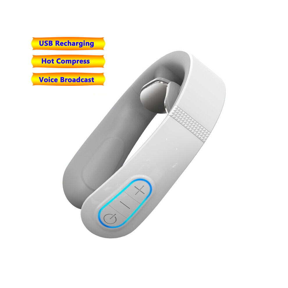 Dechoicelife (A-Type 3) Smark Neck Massager Electric Hot Compress Neck Massage Voice Usb Recharging Ems Therapy Pulse Pain Relief Tool With Remote