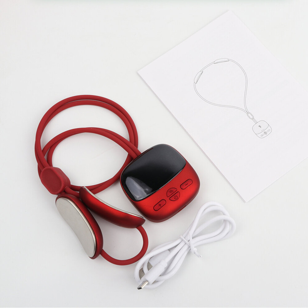 Dechoicelife Red (A-A Style ) Micro-Current Cervical Spine Massager Electric Neck Massager Smart Tens+Ems Portable Hot Compress Shoulder And Neck Massager