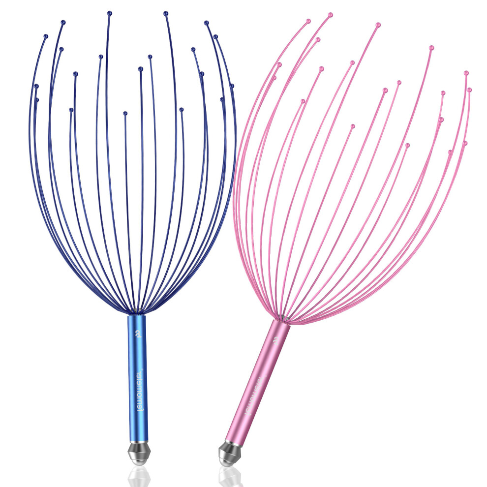 Dechoicelife Blue/Pink (A-2Pcs Pink) 2Pcs Anti-Stress Head Relax Massager Healing Neck 20 Claw Massage Relax Spa Headache Stimulate Blood Circulate Pain Relief Scalp