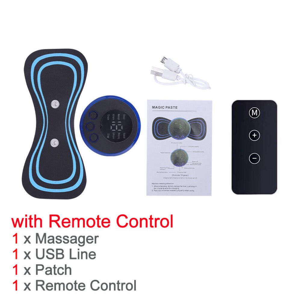 Dechoicelife (A-With Remote Control) Electric Convenient Massage Patch 8 Force Modes Portable Neck Massager Wireless Design For Office Clerk For Muscle Pain Relief